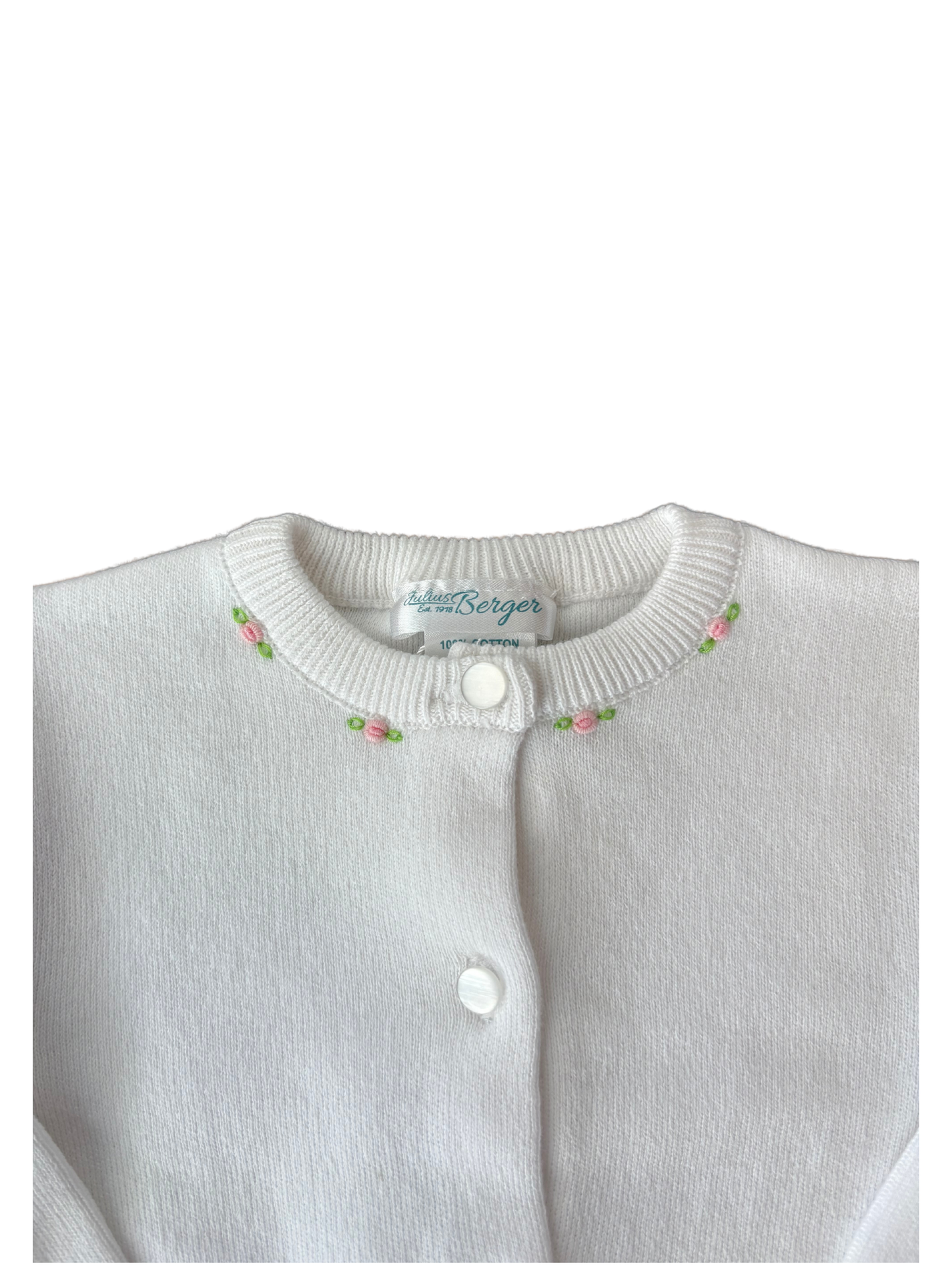 Cotton Cashmere Rosebud Cardigan