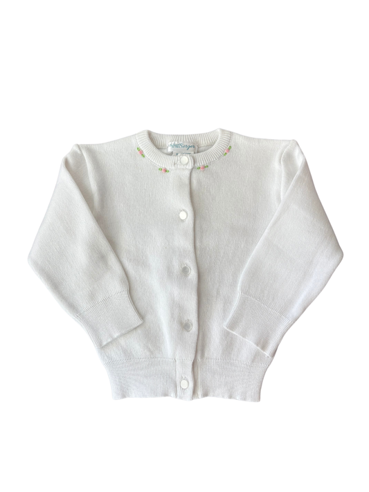 Cotton Cashmere Rosebud Cardigan